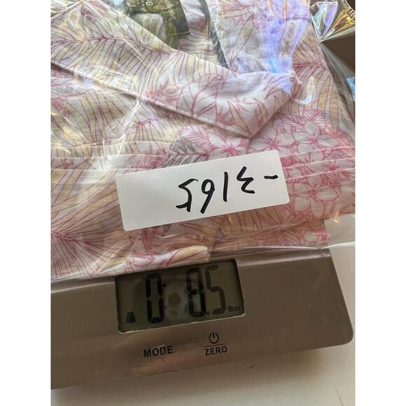 Tommy Bahama Women's L Linen Button Up Shirt Roll Tab Coral Pink Floral Vacation - Picture 14 of 14